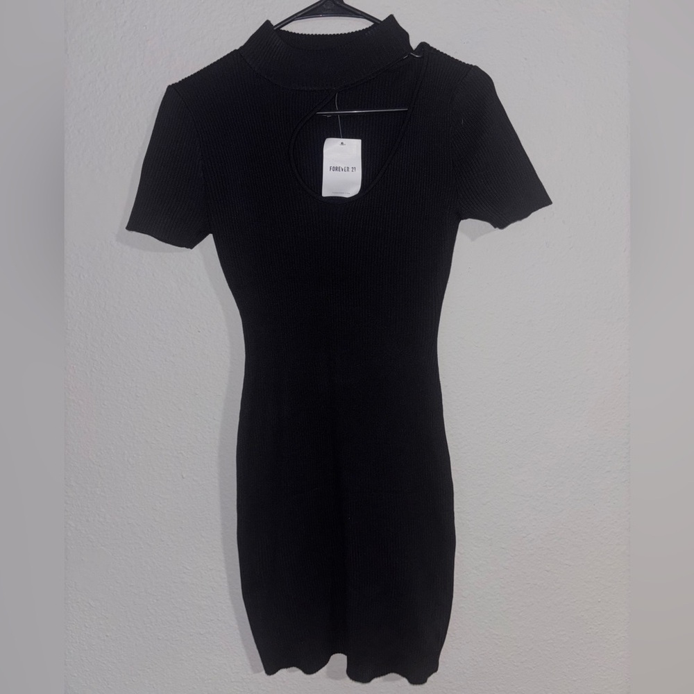 Forever 21 Black Ribbed Dress